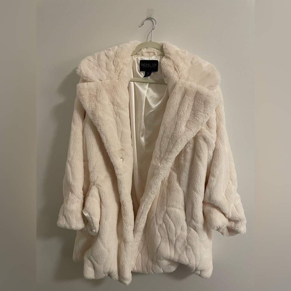 Rachel Zoe Women's Plush Cream Teddy Jacket